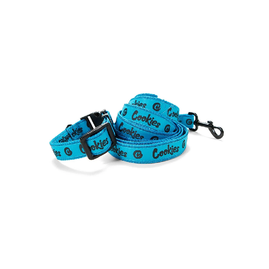Cookies Dog Leash and Collar Original Mint Nylon Blue Cookies SF