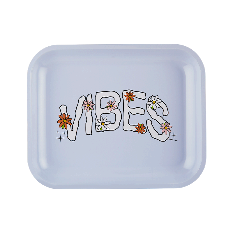 VIBES Daisy Aluminum tray Accessories : Rolling Trays Vibes Rolling Papers large daisy