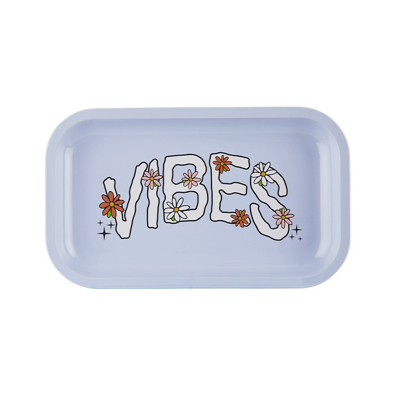 VIBES Daisy Aluminum tray Accessories : Rolling Trays Vibes Rolling Papers medium daisy