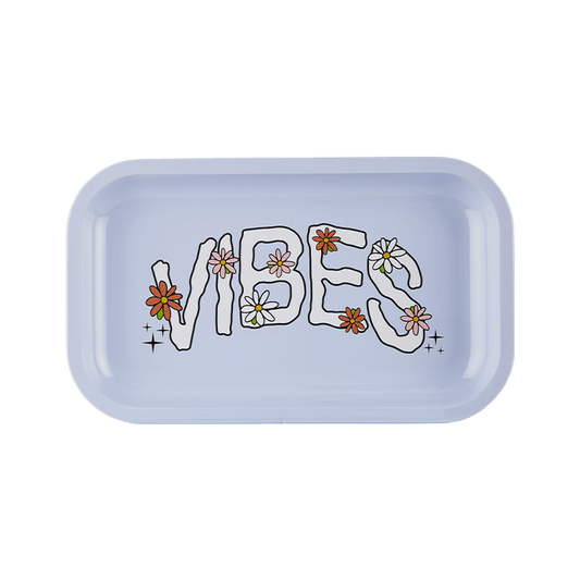 VIBES Daisy Aluminum tray Accessories : Rolling Trays Vibes Rolling Papers medium daisy