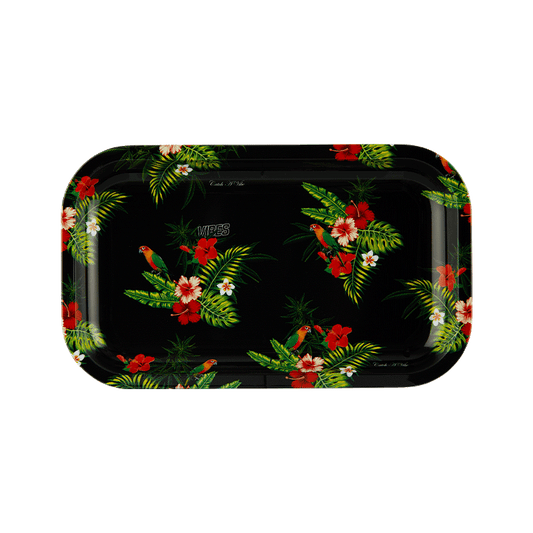 VIBES Floral Aluminum Tray Accessories : Rolling Trays Vibes Rolling Papers medium floral