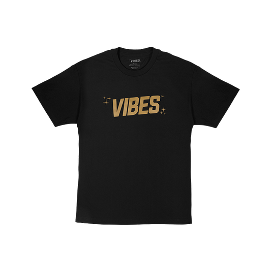 VIBES Blue T-Shirt w/ Gold Logo Vibes Rolling Papers gldonblk m