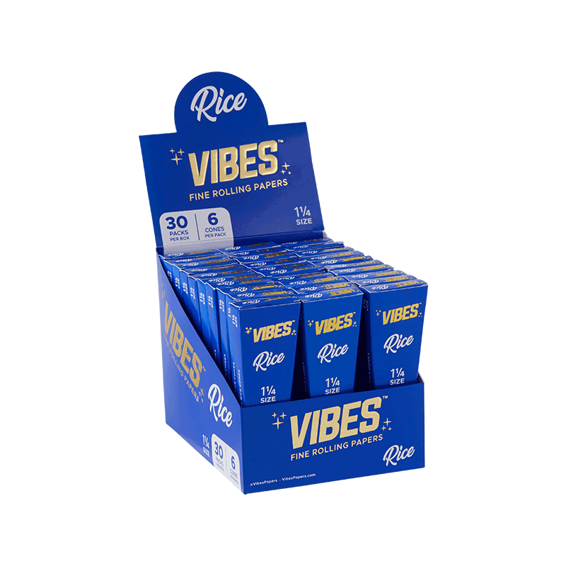 Vibes Cones Box - 1.25 Papers, Cones, and Wraps : Cones Vibes Rolling Papers Rice  