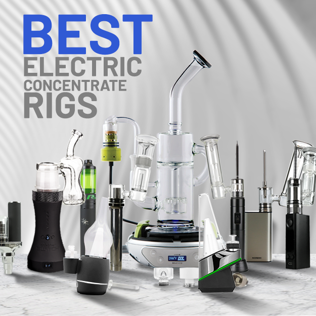 Best Electric Concentrate Rigs blog header with vaporizers