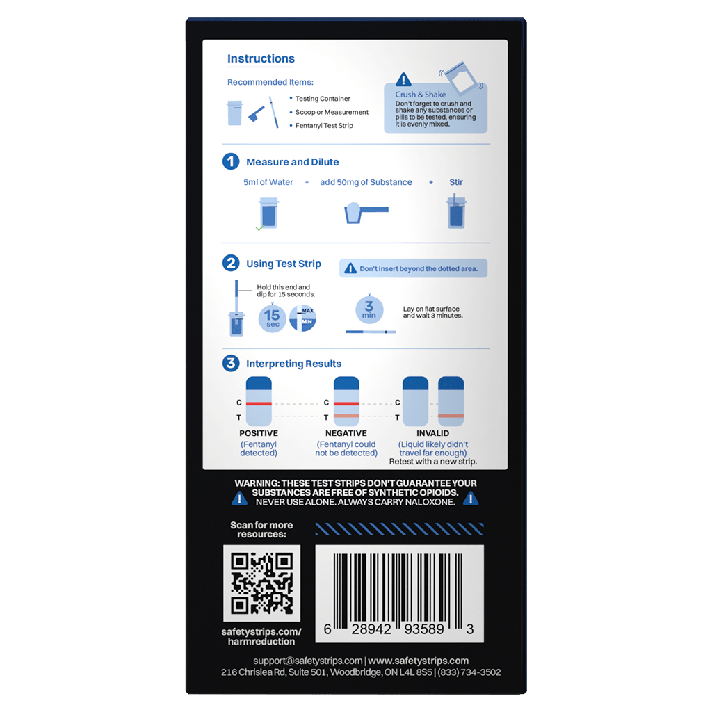 Toxi Shield by Safety Strips™ Fentanyl Test Strips (10 Test Strips per box) Safety Strips