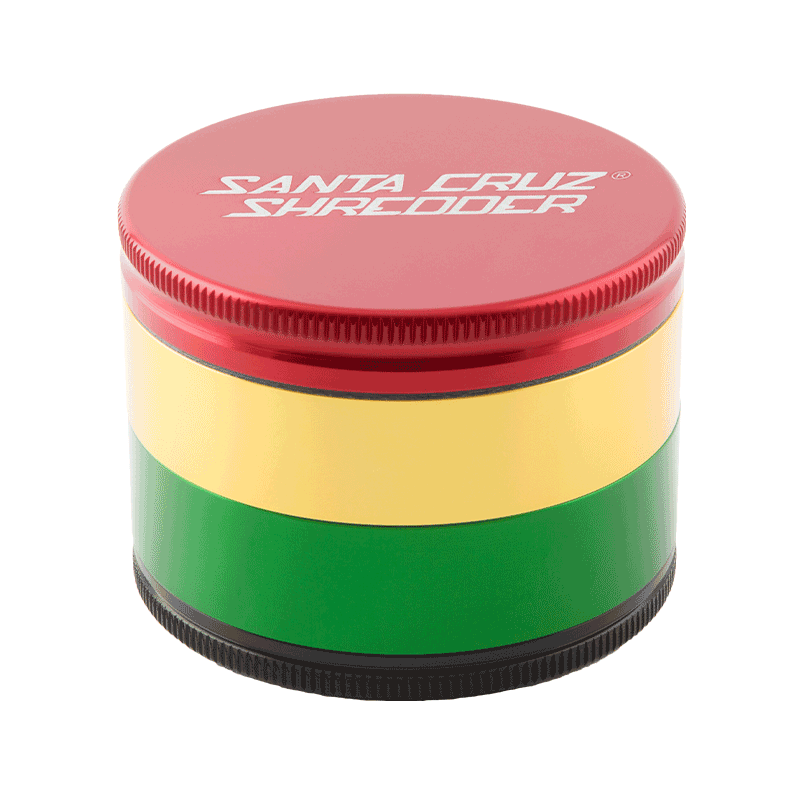 Santa Cruz Shredder 4-Piece Grinder Grinders : Aluminum Santa Cruz Shredder rasta 2.8"(70mm) 4pc
