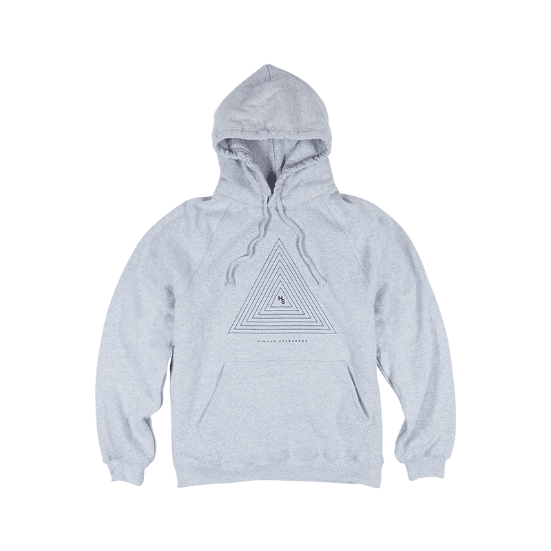 Higher Standards Hoodie - Concentric Triangle Apparel : Tops Higher Standards Gray Double XL