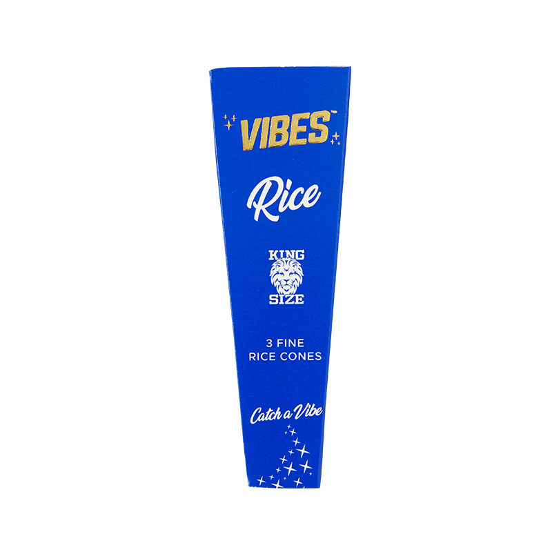 Vibes Cones - King Size Papers, Cones, and Wraps : Cones Vibes Rolling Papers Rice (Blue) 3pk coneks
