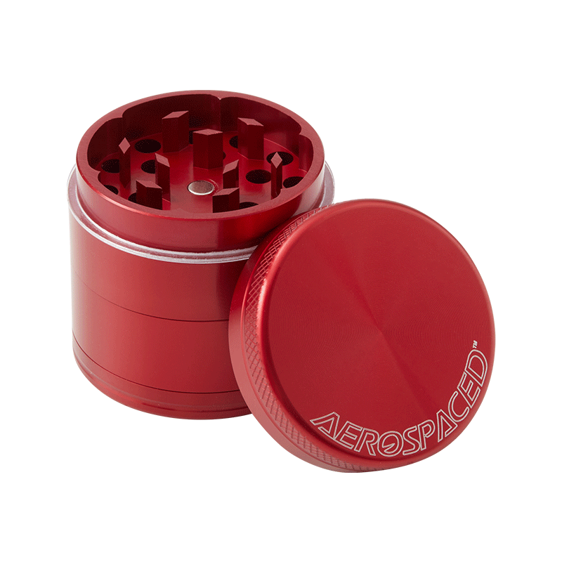 Aerospaced by Higher Standards - 4 Piece Grinder - 2.0" Grinders : Aluminum Aerospaced 2.0"(50mm) red 4pc