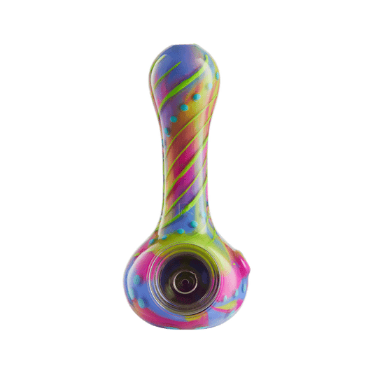Eyce ORAFLEX Floral Spoon Pipe Silicone : Spoon Eyce ccgrnblu  