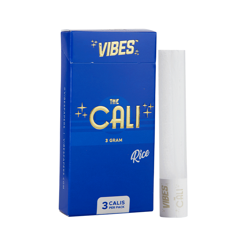 VIBES The Cali - 3 Gram Papers, Cones, and Wraps : Cones Vibes Rolling Papers 3pk Rice (Blue) cali3g