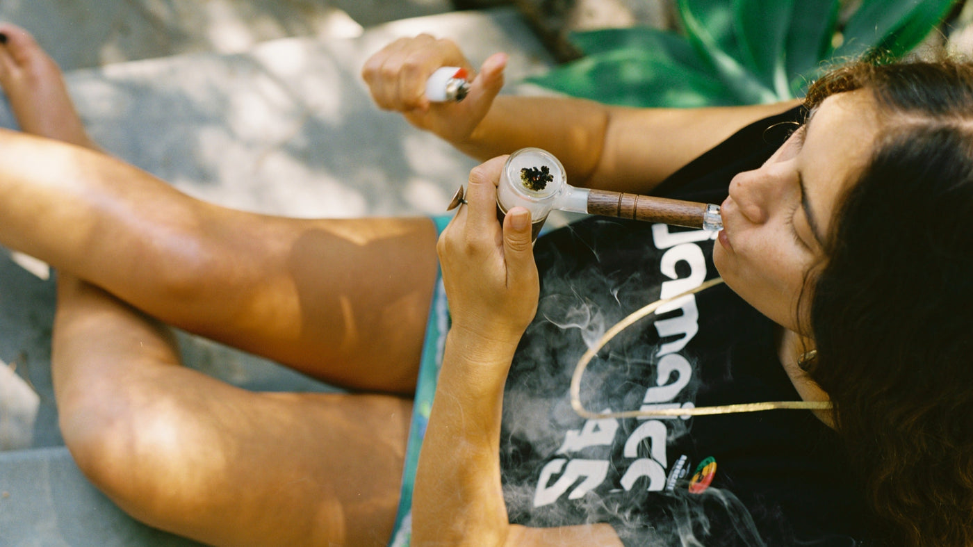 Girl relaxing featuring Marley Natural Bubbler with natural lighting