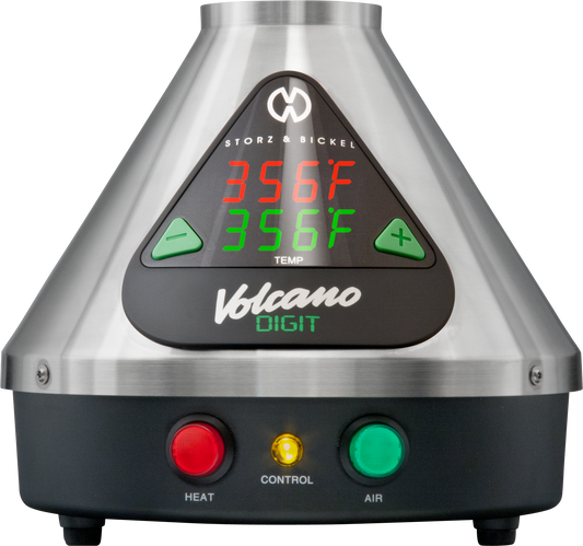 Vaporizer temperature display set to 356 degrees Fahrenheit for optimal dry herb flavor