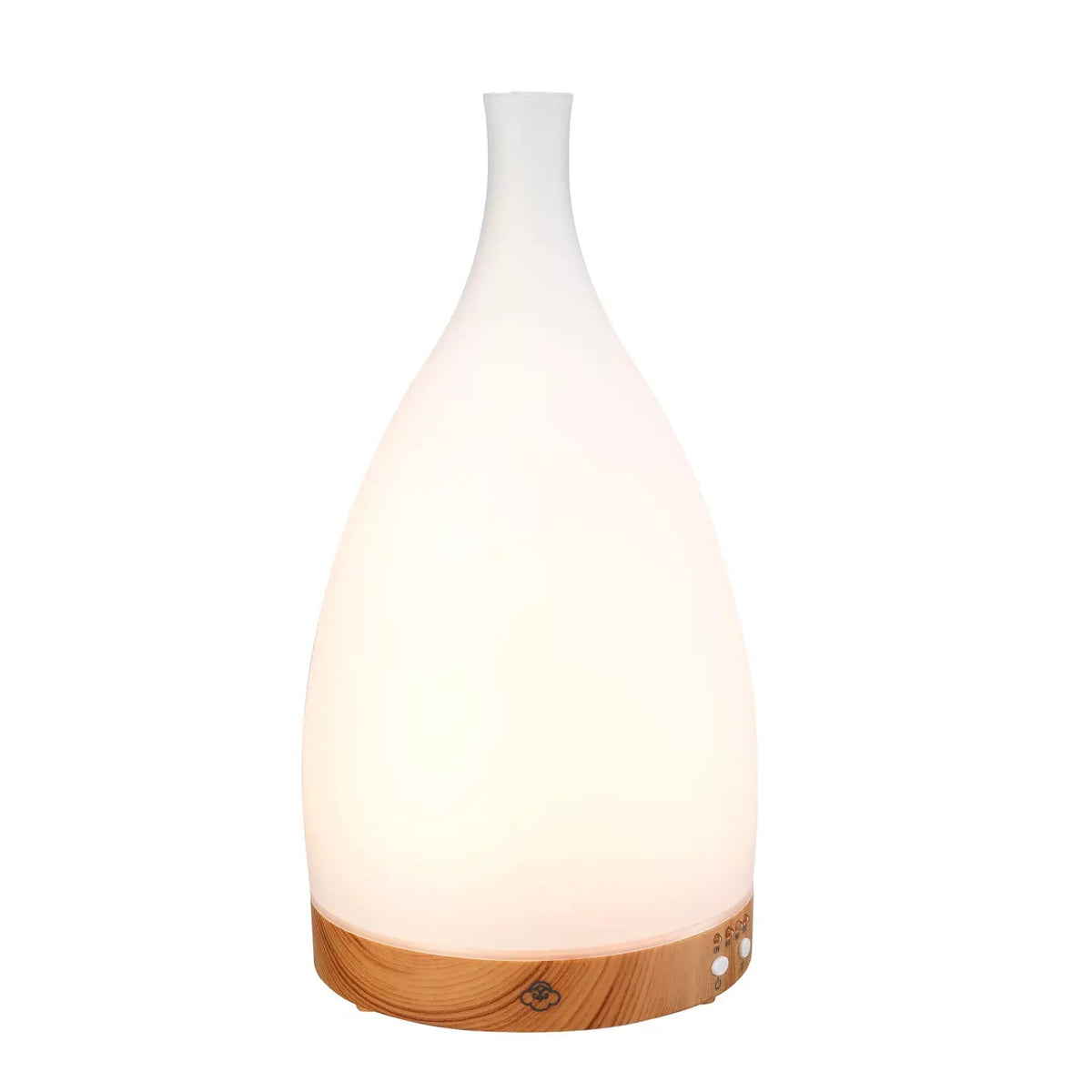 White diffuser with wooden base on a white background