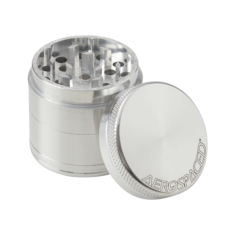 Aerospaced by Higher Standards 4 Piece Grinder 2.5 Grinders : Aluminum Higher Standards Silver  