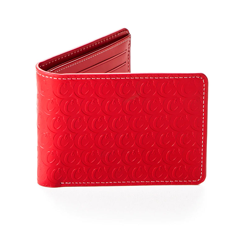 Cookies Embossed Billfold Leather Wallet  Cookies Red  