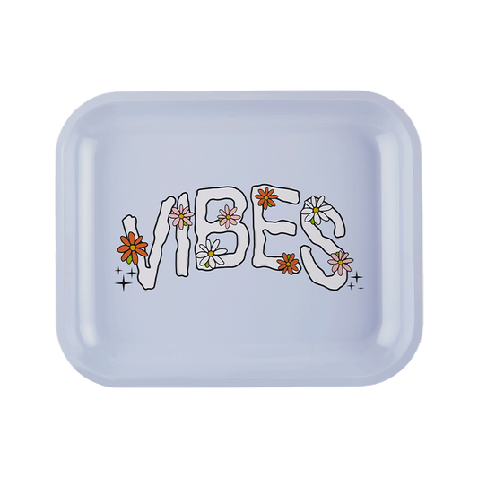 VIBES  Daisy Aluminum tray Accessories : Rolling Trays Vibes Rolling Papers large daisy 