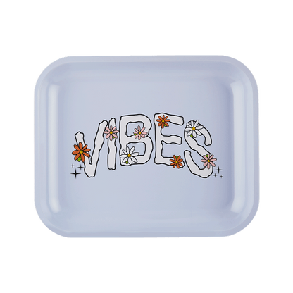 VIBES  Daisy Aluminum tray Accessories : Rolling Trays Vibes Rolling Papers large daisy 