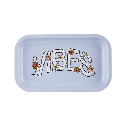 VIBES  Daisy Aluminum tray Accessories : Rolling Trays Vibes Rolling Papers medium daisy 