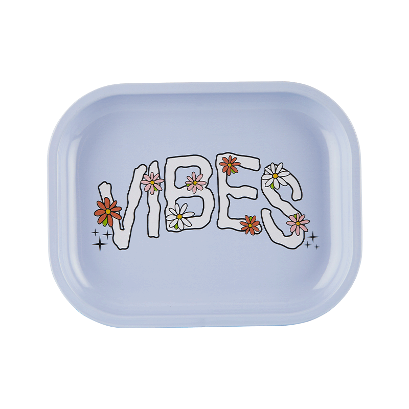 VIBES  Daisy Aluminum tray Accessories : Rolling Trays Vibes Rolling Papers small daisy 