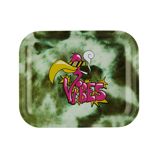 VIBES Flamingo Aluminum tray Accessories : Rolling Trays Vibes Rolling Papers large flamingo 