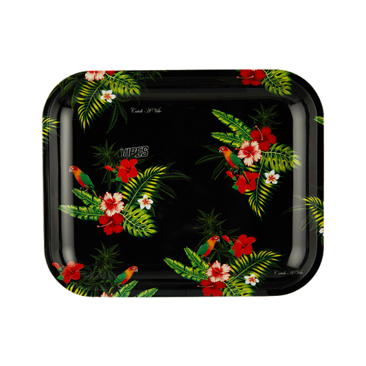 VIBES Floral Aluminum Tray Accessories : Rolling Trays Vibes Rolling Papers large floral 