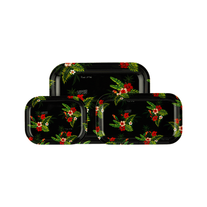 VIBES Floral Aluminum Tray Accessories : Rolling Trays Vibes Rolling Papers   