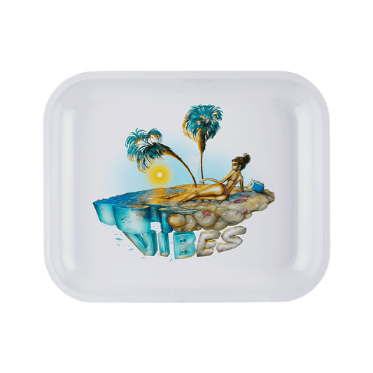 Vibes Aluminum Private Island Trays Accessories : Rolling Trays Vibes Rolling Papers large privisland 