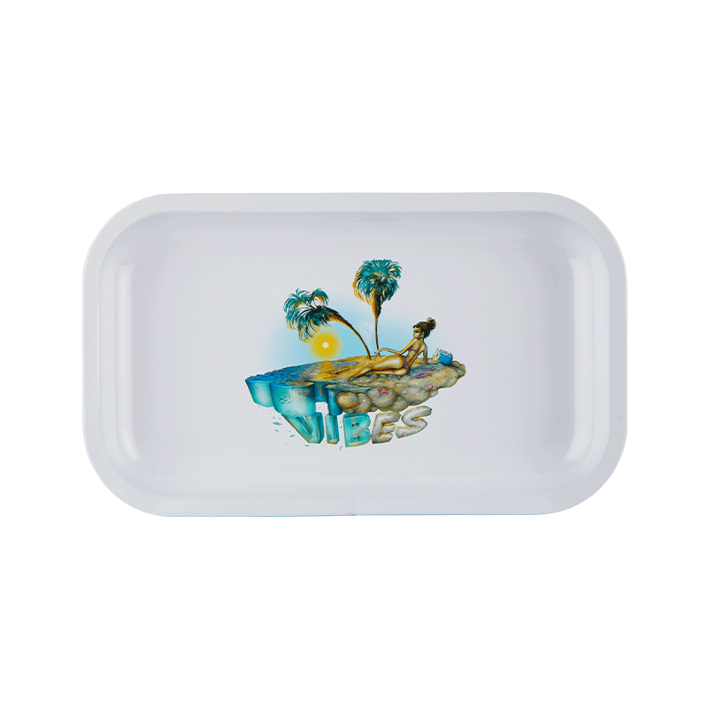 Vibes Aluminum Private Island Trays Accessories : Rolling Trays Vibes Rolling Papers medium privisland 