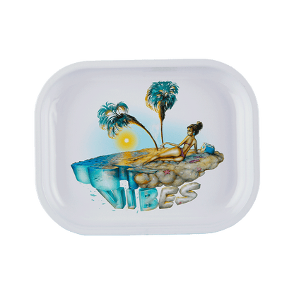 Vibes Aluminum Private Island Trays Accessories : Rolling Trays Vibes Rolling Papers small privisland 