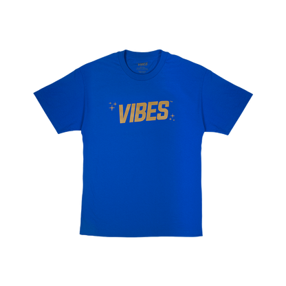 VIBES Blue T-Shirt w/ Gold Logo Vibes Rolling Papers gldonblu m
