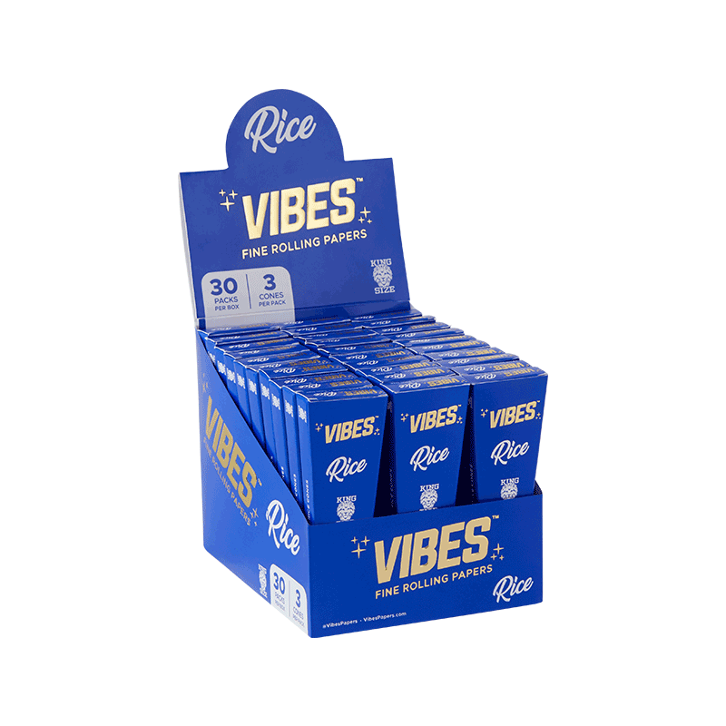 Vibes Cones Box - King Size Papers, Cones, and Wraps : Cones Vibes Rolling Papers Rice  