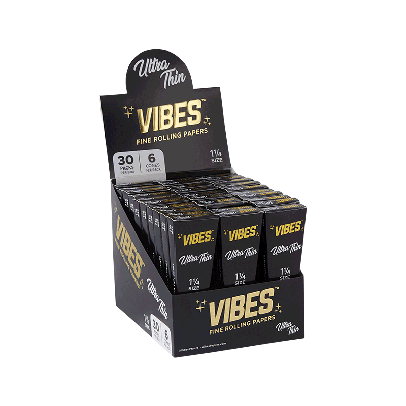 Vibes Cones Box - 1.25 Papers, Cones, and Wraps : Cones Vibes Rolling Papers Ultra Thin  