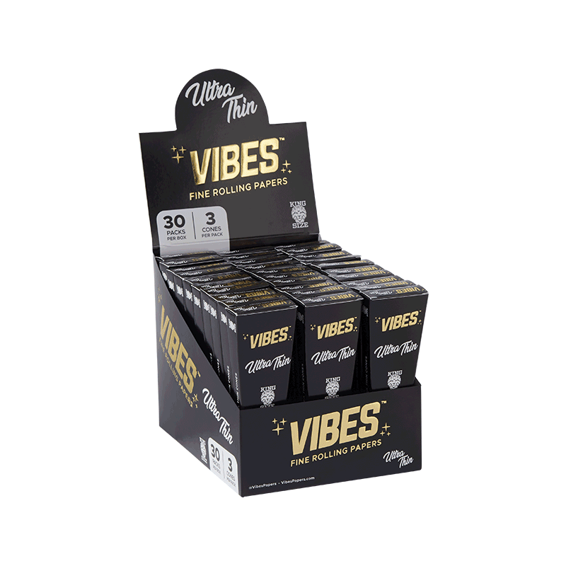 Vibes Cones Box - King Size Papers, Cones, and Wraps : Cones Vibes Rolling Papers Ultra Thin  