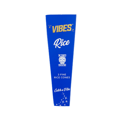 Vibes Cones - King Size Papers, Cones, and Wraps : Cones Vibes Rolling Papers Rice (Blue) 3pk coneks