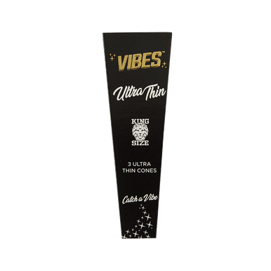 Vibes Cones - King Size Papers, Cones, and Wraps : Cones Vibes Rolling Papers Ultra Thin (Black) 3pk coneks