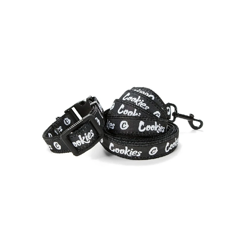 Cookies Dog Leash and Collar Original Mint Nylon Black Cookies SF