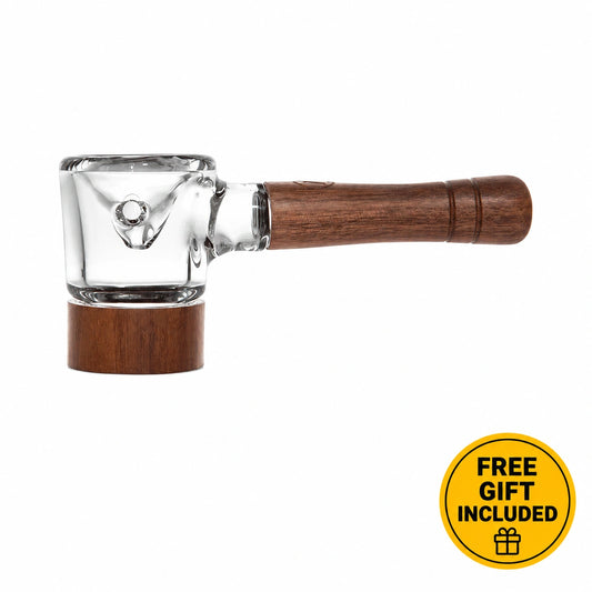 Marley Natural Spoon Pipe Natural Glass and Black Walnut