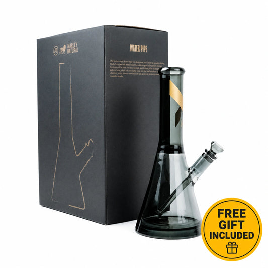 Marley Natural Water Pipe Smoked Glass Gold Stripe Decal