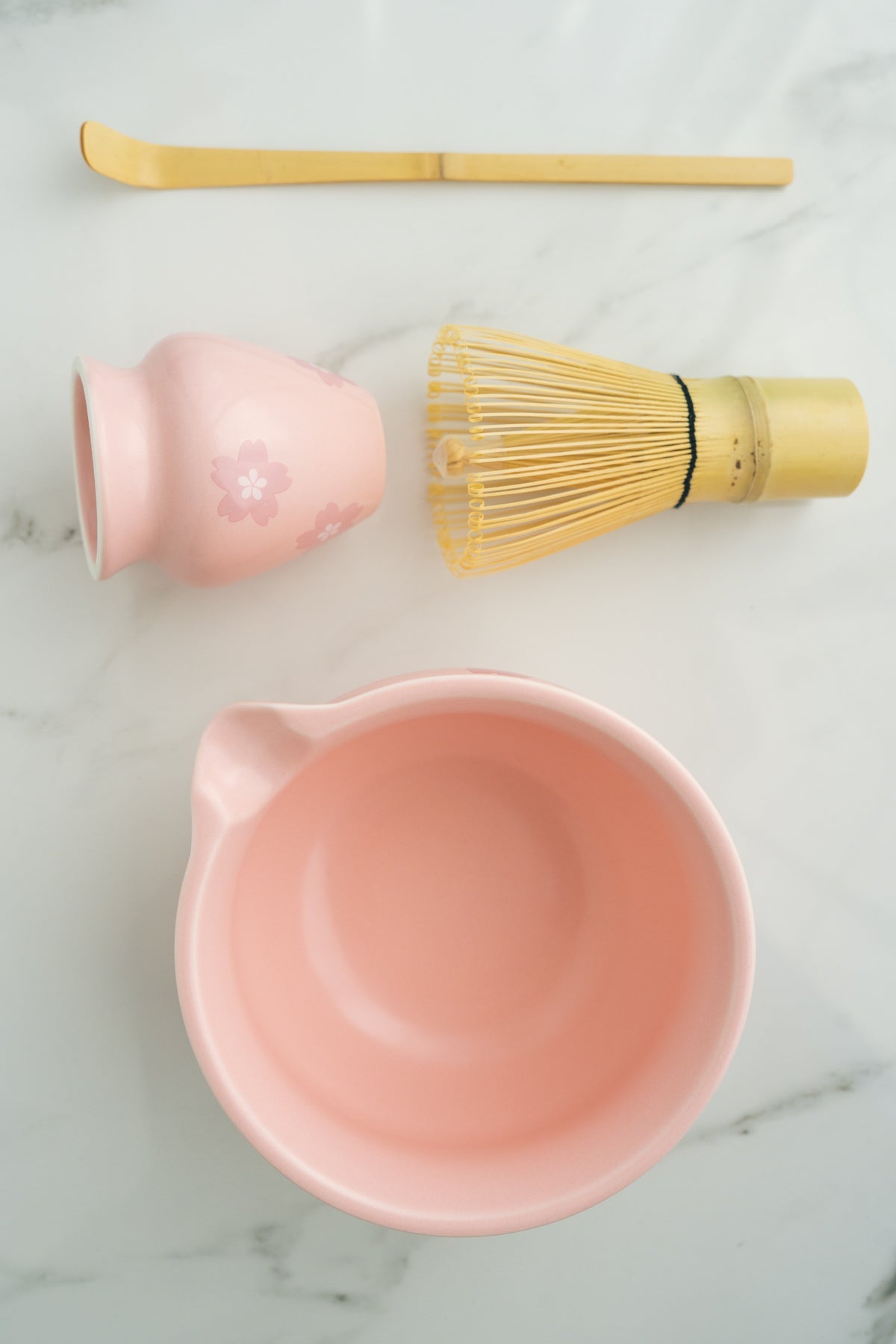 Matcha Tea Ceremony Set –  Pink Traditional 4-Piece Japanese Kit