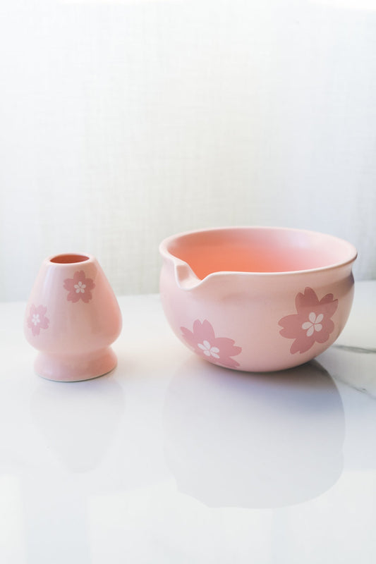 Matcha Tea Ceremony Set –  Pink Traditional 4-Piece Japanese Kit