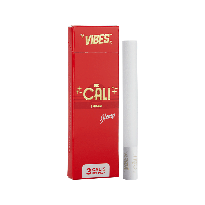 VIBES The Cali - 1 Gram Papers, Cones, and Wraps : Cones Vibes Rolling Papers Hemp (Red) 3pk cali1g