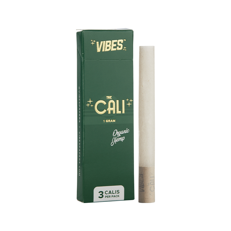 VIBES The Cali - 1 Gram Papers, Cones, and Wraps : Cones Vibes Rolling Papers Organic Hemp (Green) 3pk cali1g