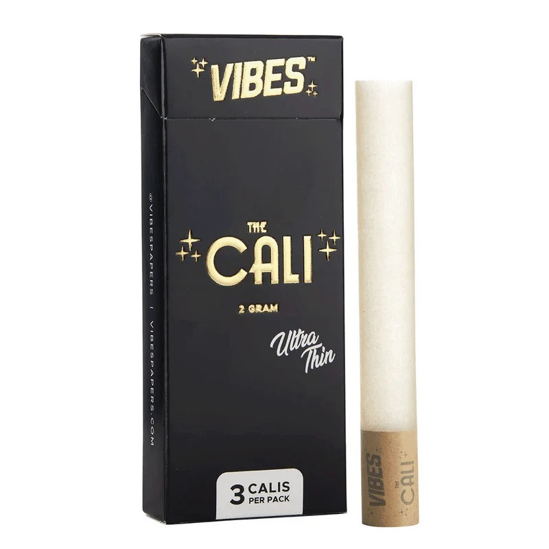 VIBES The Cali - 1 Gram Papers, Cones, and Wraps : Cones Vibes Rolling Papers Ultra Thin (Black) 3pk cali1g