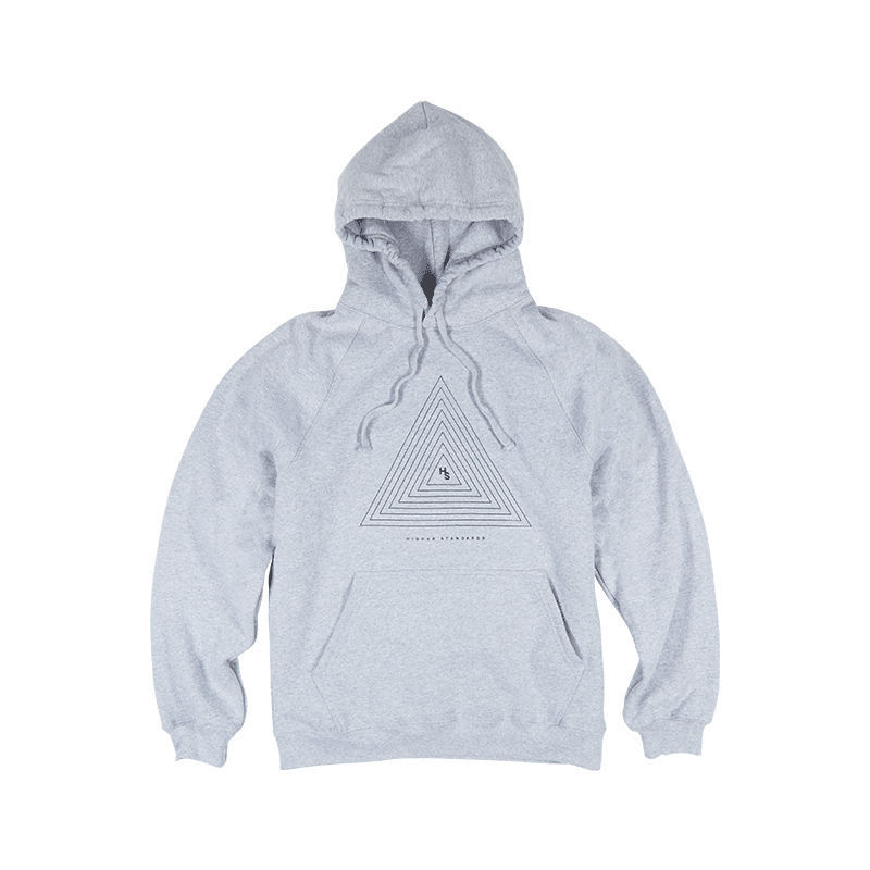Higher Standards Hoodie - Concentric Triangle Apparel : Tops Higher Standards Gray Double XL 