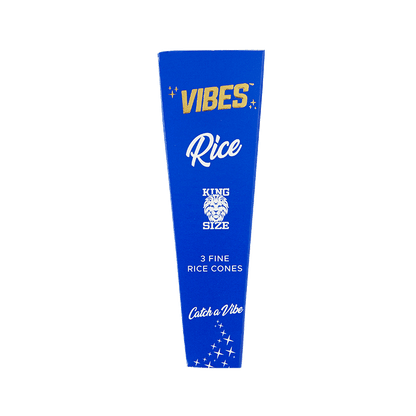 Vibes Cones - King Size Papers, Cones, and Wraps : Cones Vibes Rolling Papers Rice (Blue) 3pk coneks