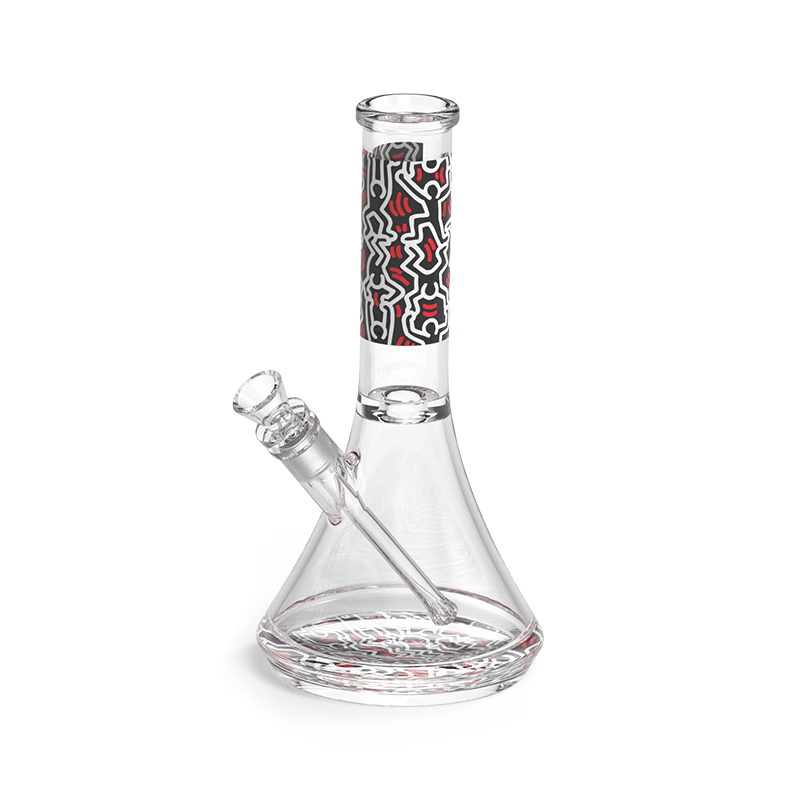 K.Haring Water Pipe Glass : Water Pipe K. Haring Glass Collection blkredwht  