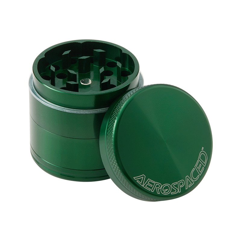 Aerospaced by Higher Standards - 4 Piece Grinder - 2.0" Grinders : Aluminum Aerospaced 2.0"(50mm) Green 4pc