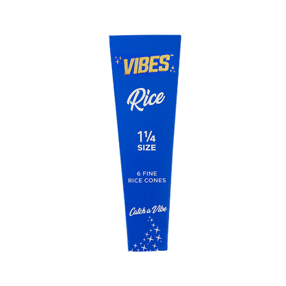 Vibes Cones - 1.25 Papers, Cones, and Wraps : Cones Vibes Rolling Papers Rice (Blue) 6pk cone1.25