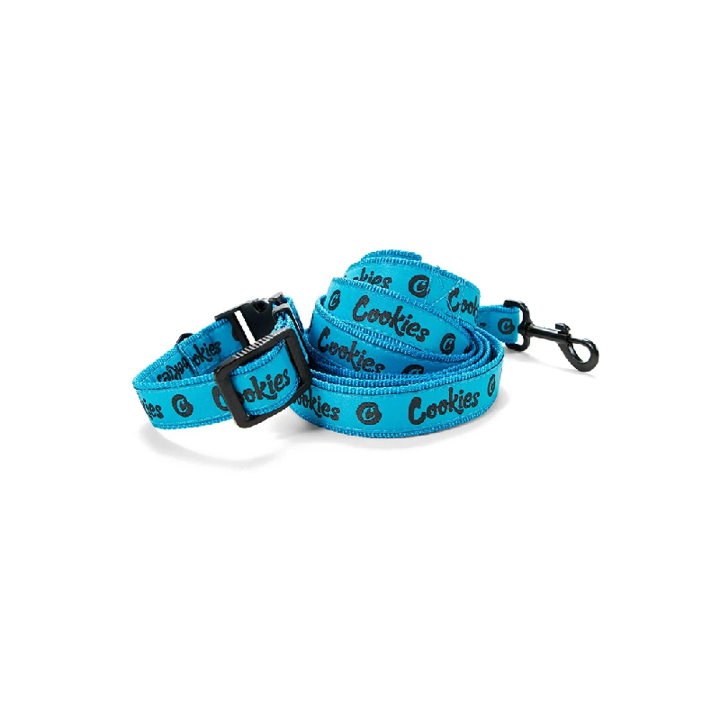 Cookies Original Mint Nylon Dog Leash And Collar - Blue Accessories Cookies   